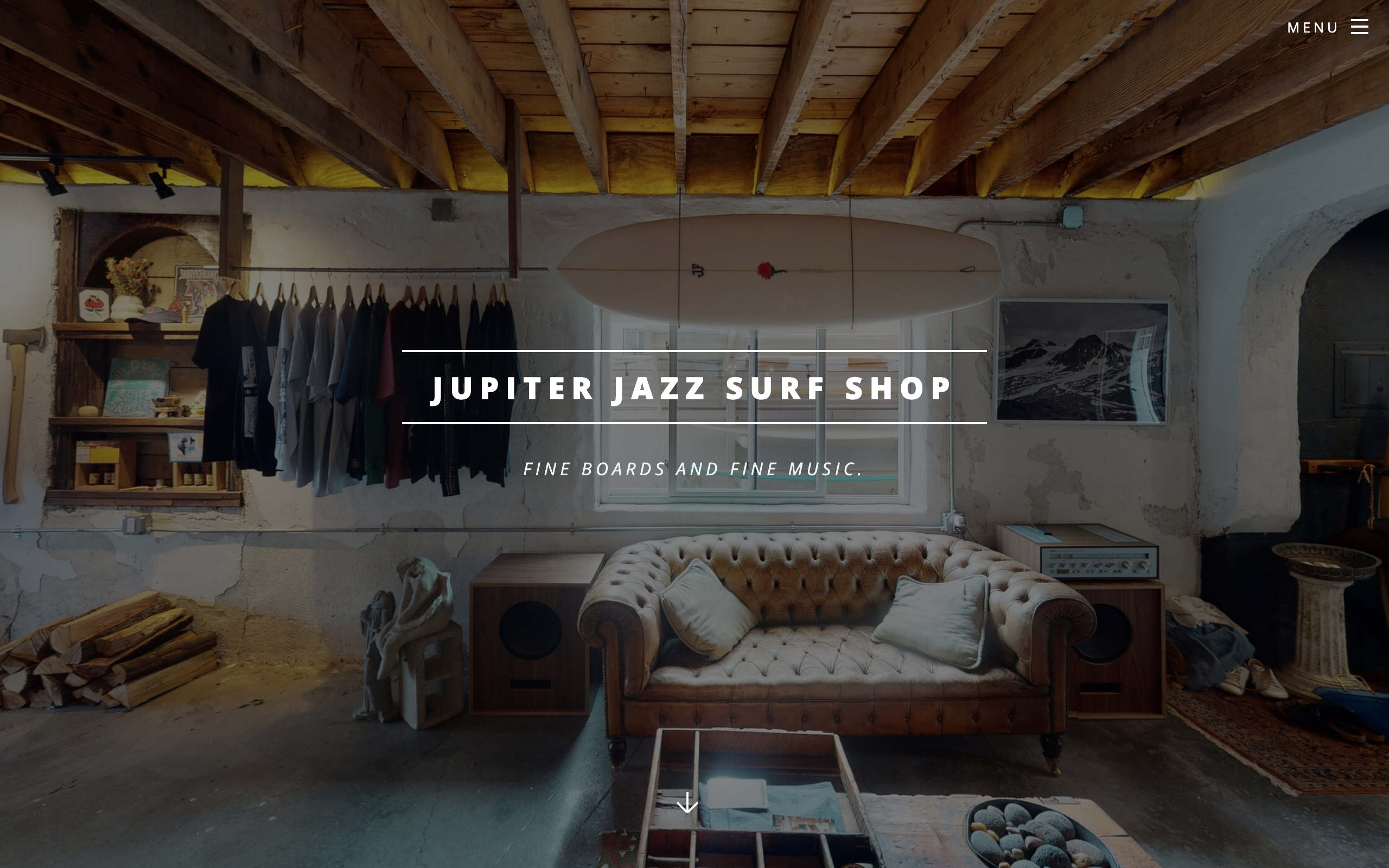 Jupiter Jazz Surf Shop landing page